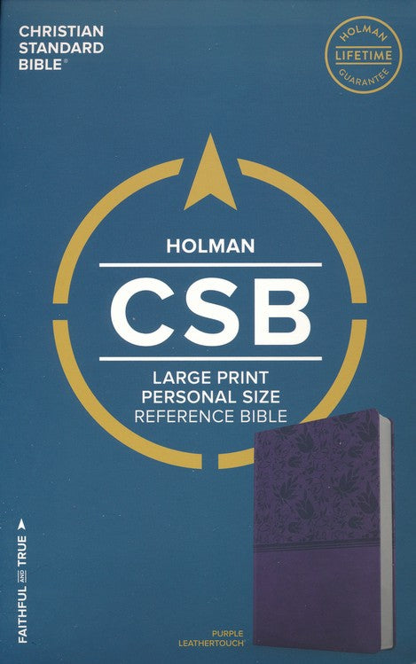 CSB Large Print Personal Size Reference Bible, Purple LeatherTouch