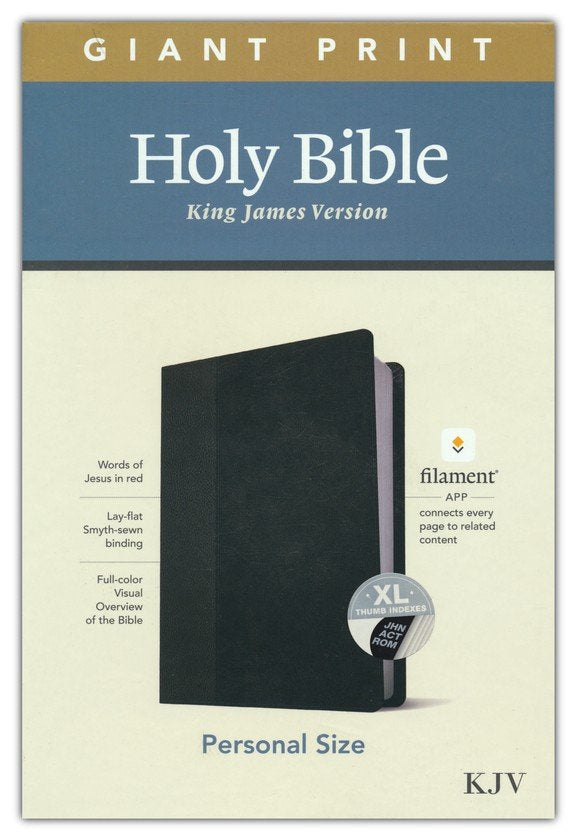 KJV Giant-Print Personal-Size Bible, Filament Enabled Edition--soft leather-look, black/onyx (indexed)