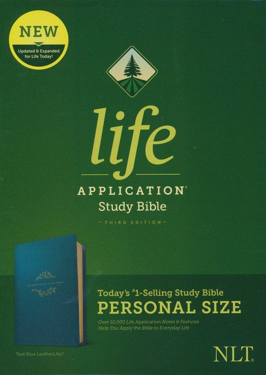 NLT Life Application Personal-Size Study Bible, Third Edition--soft leather-look, teal