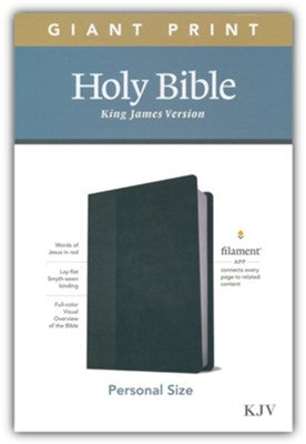 KJV Large-Print Thinline Reference Bible, Filament Enabled Edition--soft leather-look, brown/mahogany