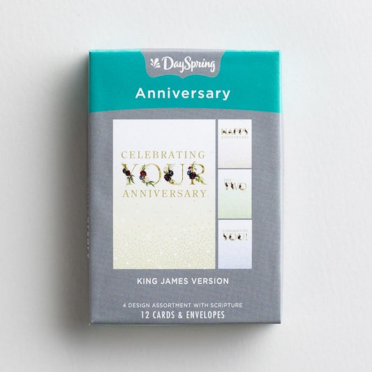 Card-Boxed-Anniversary-Floral Caps (Box Of 12)