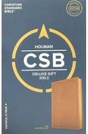 CSB Deluxe Gift Bible, Tan; LeatherTouch