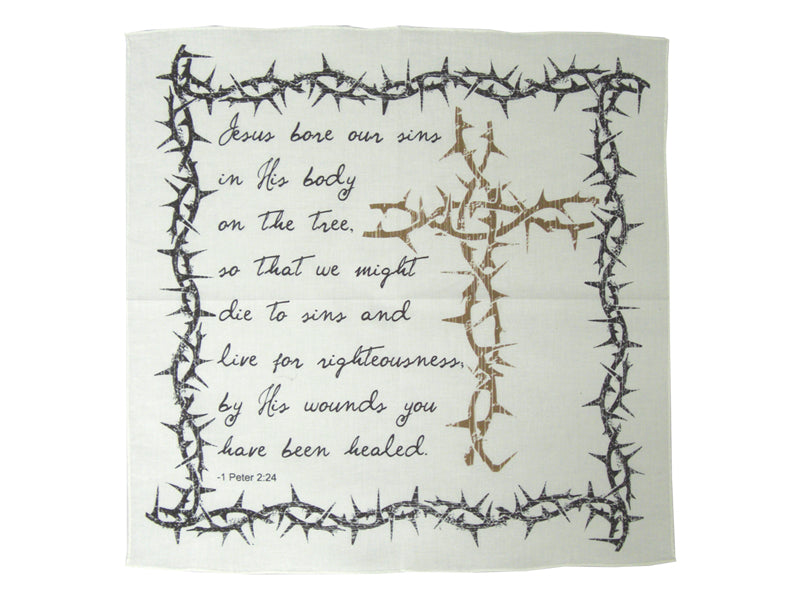Prayer Cloth Cross/Thorns 1 Peter 2:24