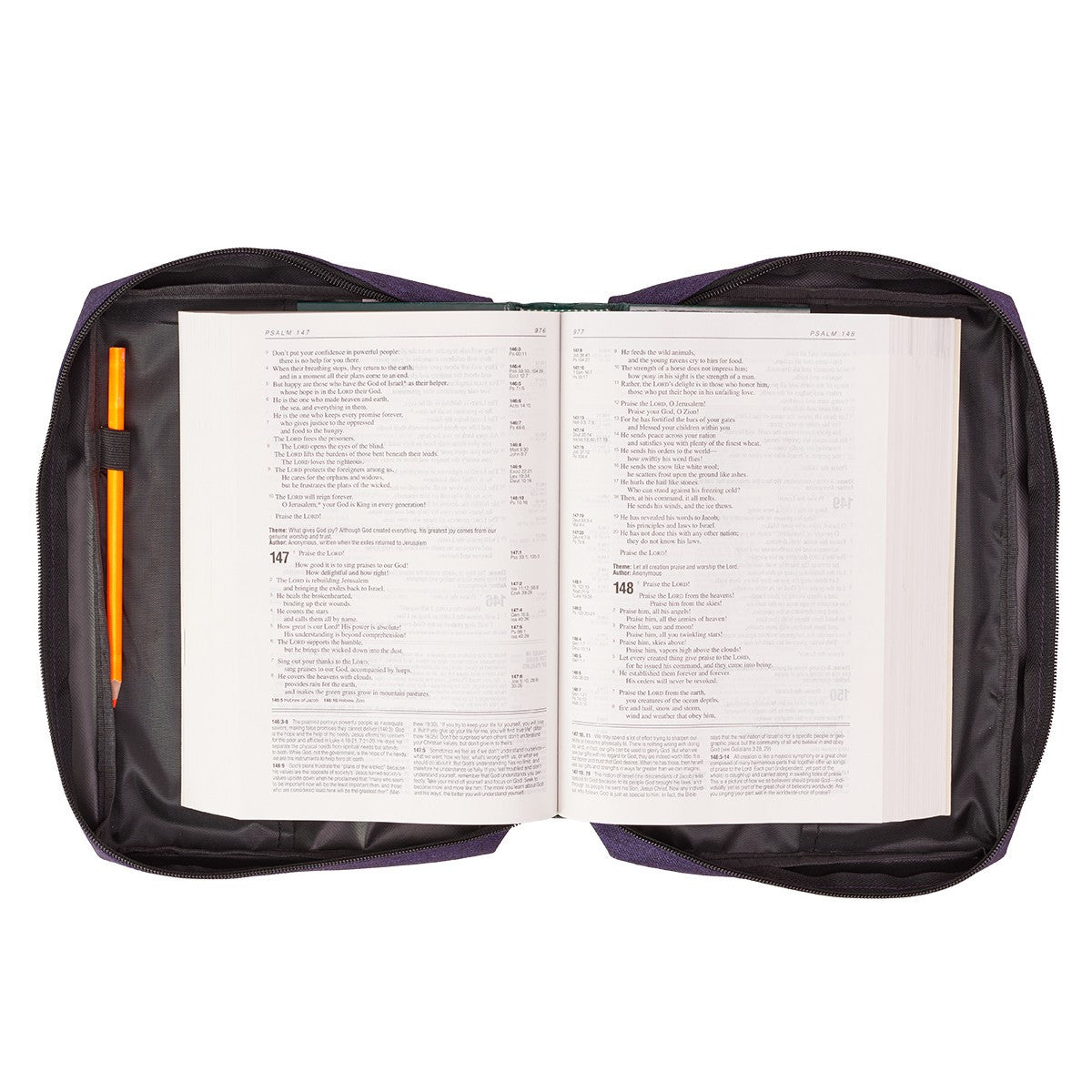 Purple Poly-Canvas Value Bible Cover with Fish Badge