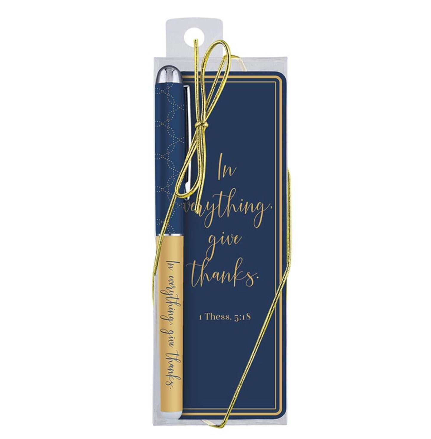 Classic Appreciation Gift Pen with Bookmark: In Everything Give Thanks