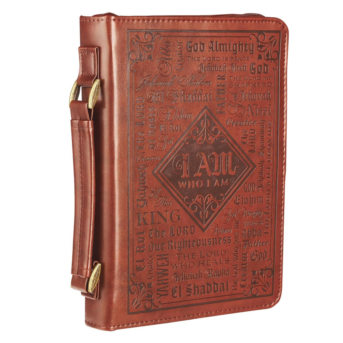 Names of God Brown Faux Leather Bible Cover