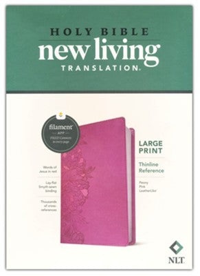 NLT Large-Print Thinline Reference Bible, Filament Enabled Edition--soft leather-look, peony pink