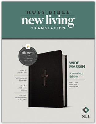 NLT Wide Margin Bible, Filament Enabled Edition--hardcover, black cross