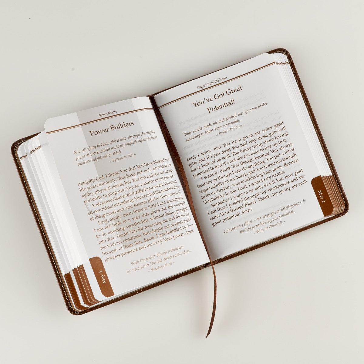 Prayers From the Heart Brown Faux Leather One-Minute Devotions