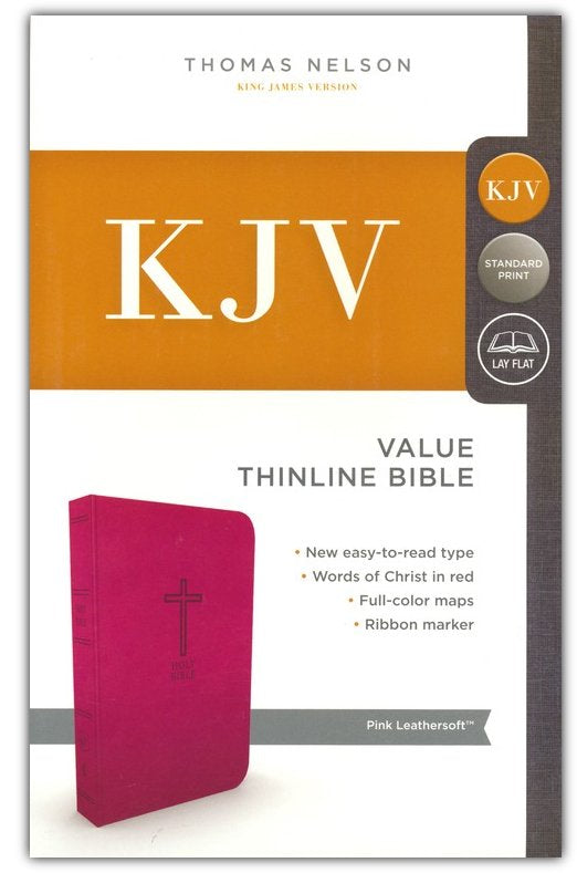 KJV, Value Thinline Bible, Standard Print, Imitation Leather, Pink, Red Letter Edition