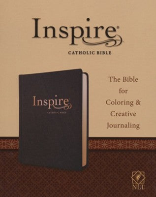 NLT Inspire Catholic Bible: The Bible for Coloring & Creative Journaling--soft leather-look, dark brown