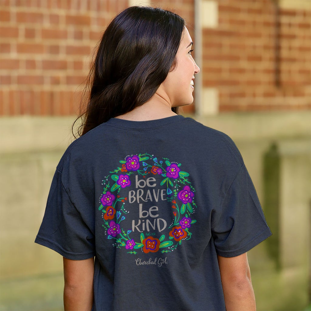 Cherished Girl Womens T-Shirt Be Kind Floral