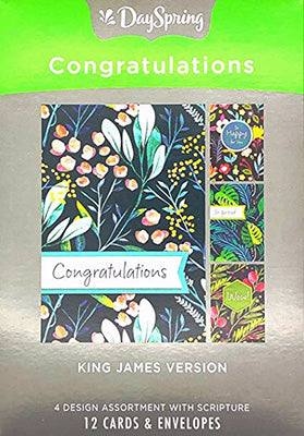 Botanical Blessings Congratulations Cards - Box of 12