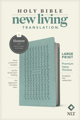 NLT Large-Print Premium Value Thinline Bible, Filament Enabled Edition--soft leather-look, teal