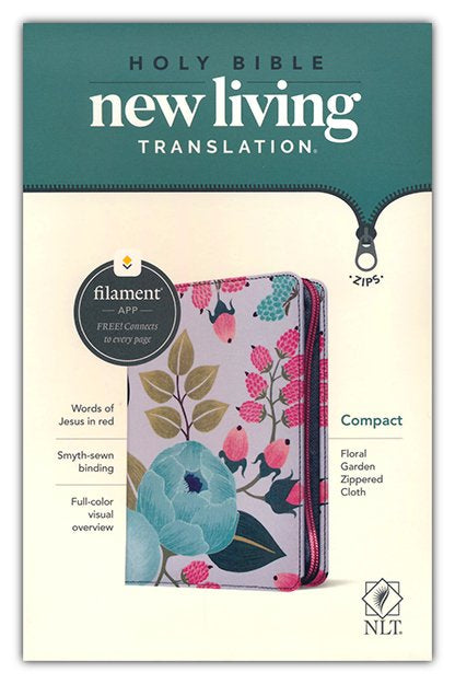 NLT Compact Bible, Filament Enabled Edition--hardcover cloth, floral garden