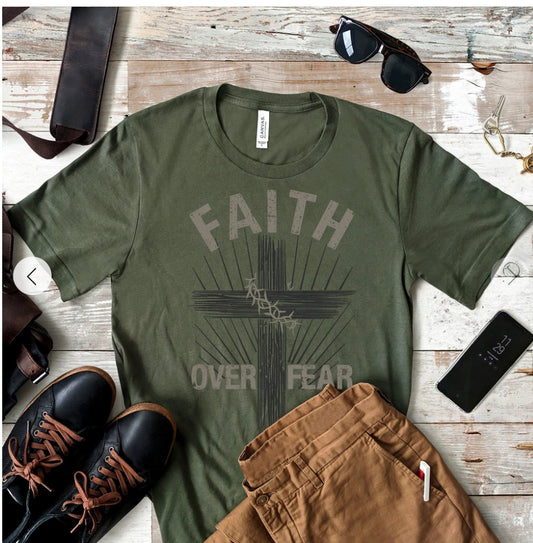 Faith Over Fear Cross Men's Tee