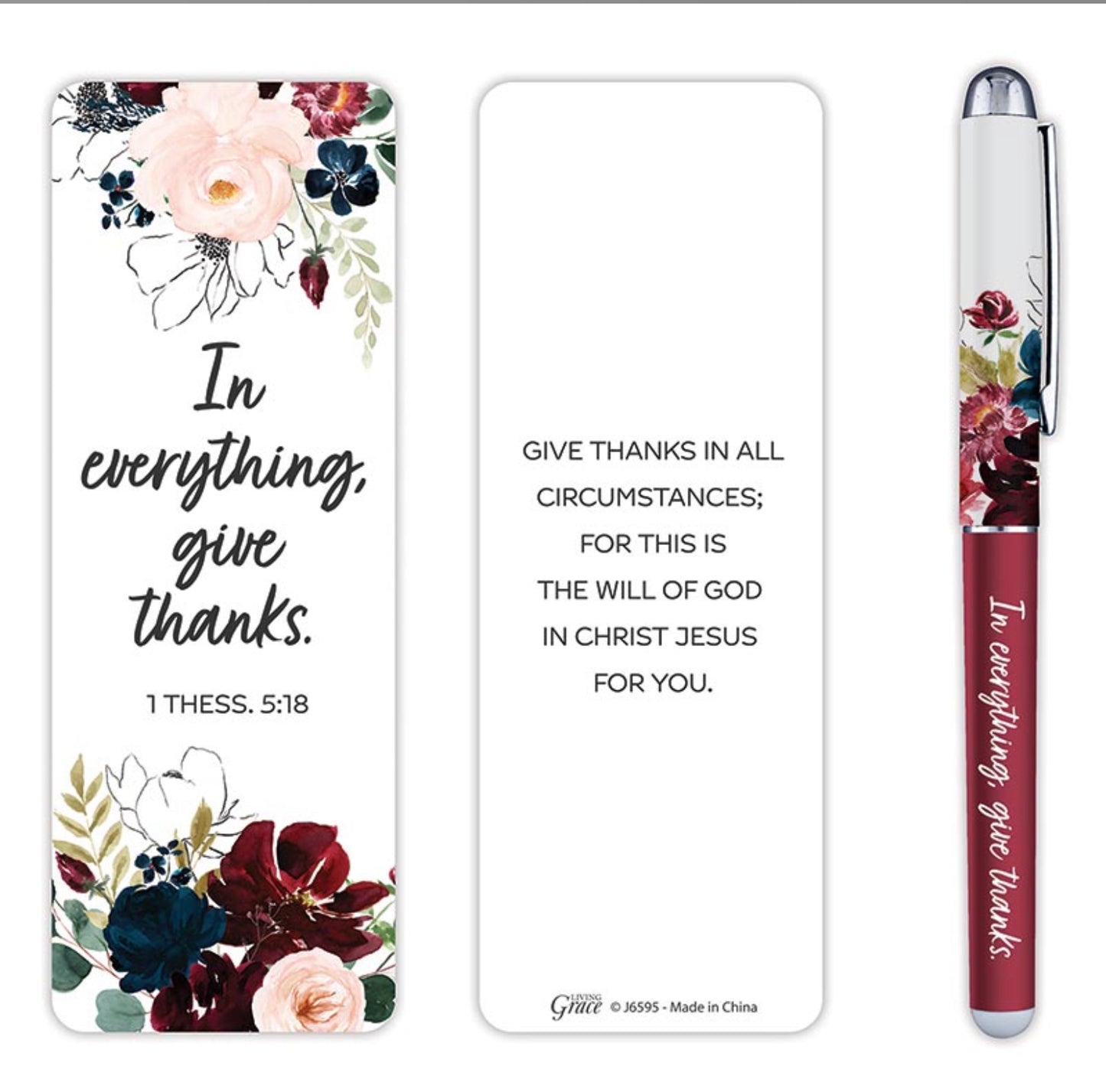 Floral Appreciation Gift Pen with Bookmark