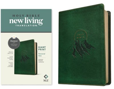 NLT Personal Size Giant Print Bible, Filament Enabled Edition (LeatherLike, Evergreen Mountain ), LeatherLike, Evergreen Mountain