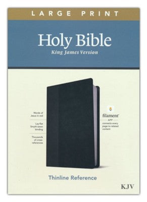 KJV Large-Print Thinline Reference Bible, Filament Enabled Edition--soft leather-look, black/onyx