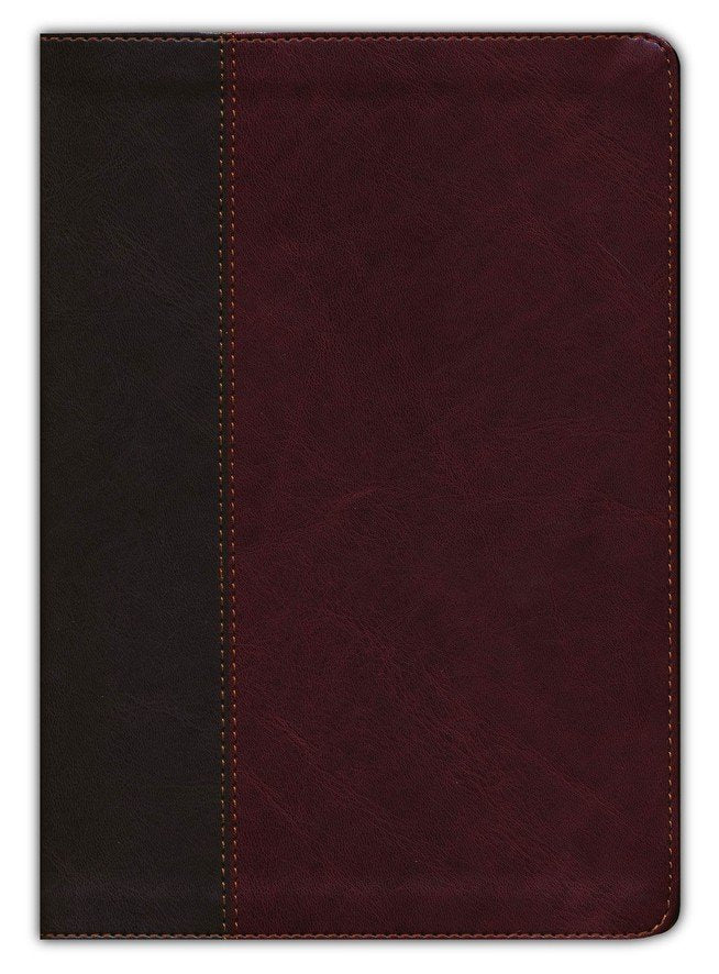 NKJV Life Application Study Bible, Third Edition, Large Print (Red Letter, LeatherLike, Brown/Mahogany, Indexed), LeatherLike, Mahogany, With thumb index