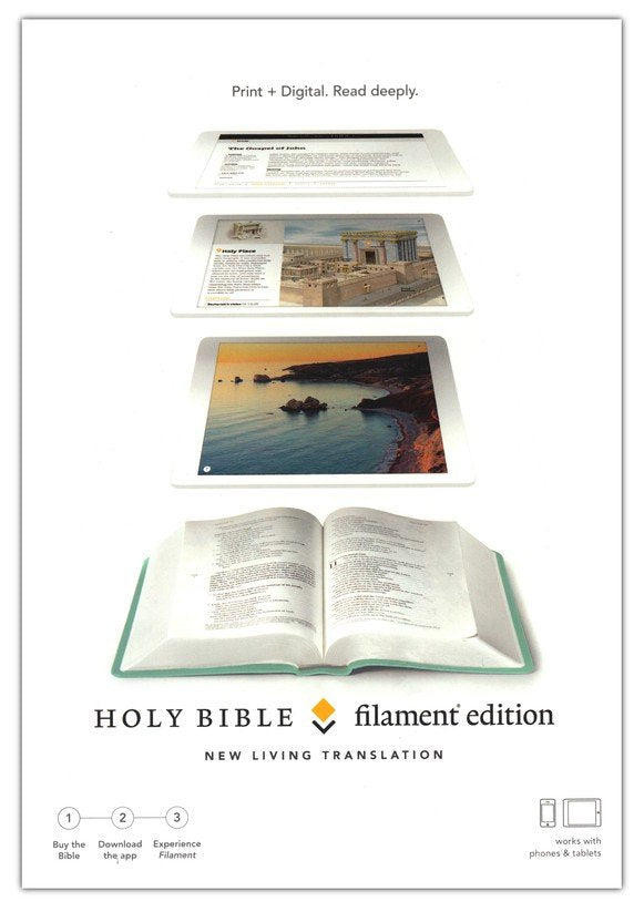 NLT Filament Bible--soft leather-look, teal