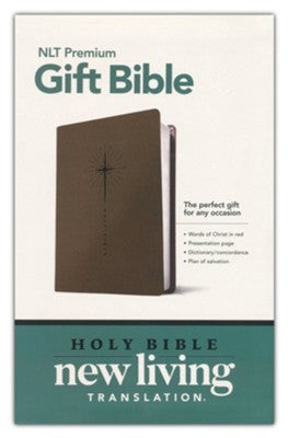 Premium Gift Bible NLT (Red Letter, LeatherLike, Star Cross Taupe)