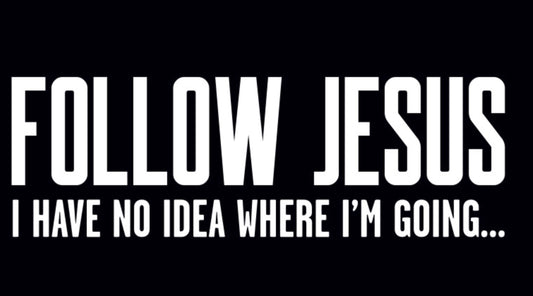 Multi-Purpose Decal Follow Jesus White 3.5 in x 8 in