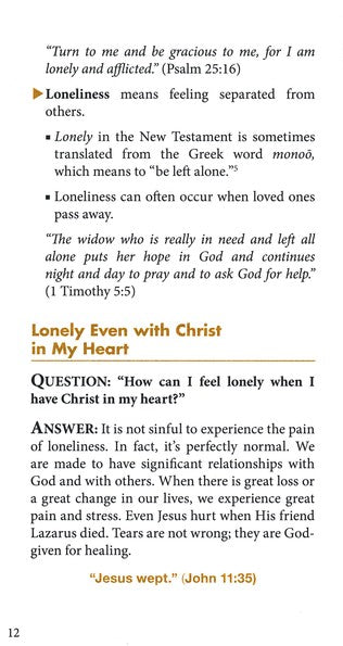Loneliness: How to Be Alone but Not Lonely [Hope For The Heart Series]