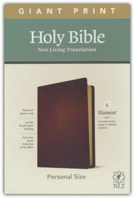 NLT Giant-Print Personal-Size Bible, Filament Enabled Edition--genuine leather, brown