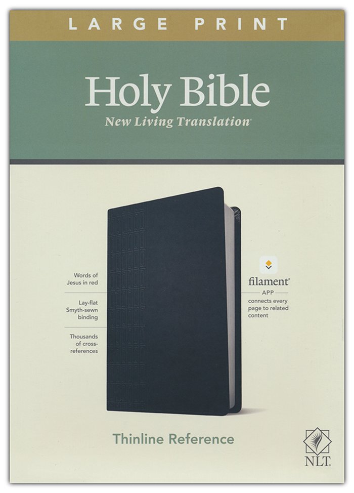 NLT LARGE-PRINT THINLINE REFERENCE BIBLE, FILAMENT ENABLED EDITION--SOFT LEATHER-LOOK, BLACK