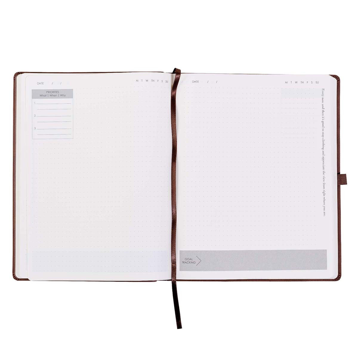Brown Faux Leather Baxter Executive Undated Planner