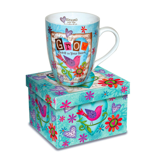 Divinity Boutique - Grow Peace Bird Ceramic Curvy Mug