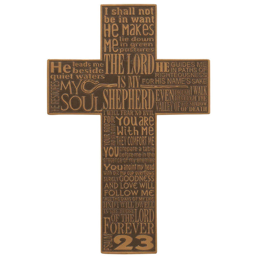 Dicksons - Psalm 23 Wall Cross Resin 11"H