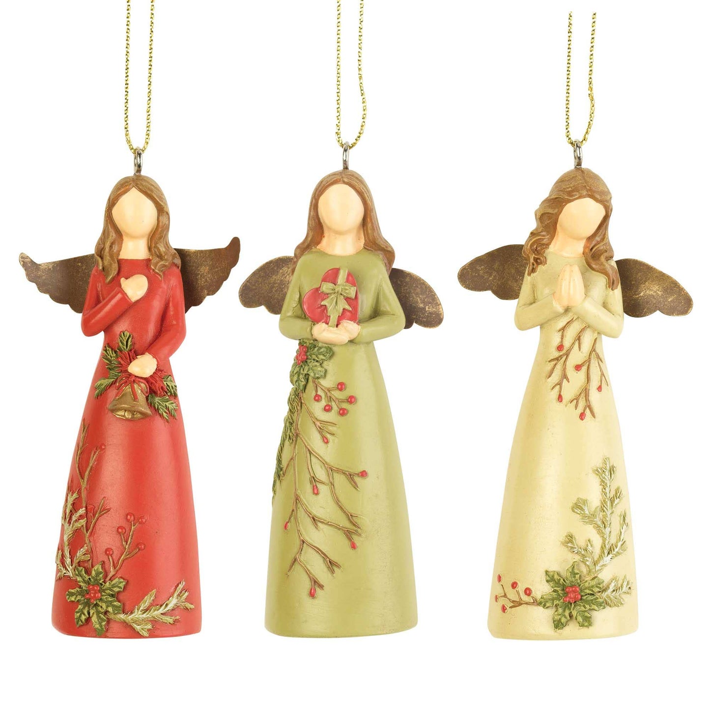 Dicksons - ANGEL METAL WINGS ORNAMENT 3 ASSORTED