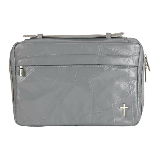 Dicksons - Gray Leather Patchwork Thinline Bible Case