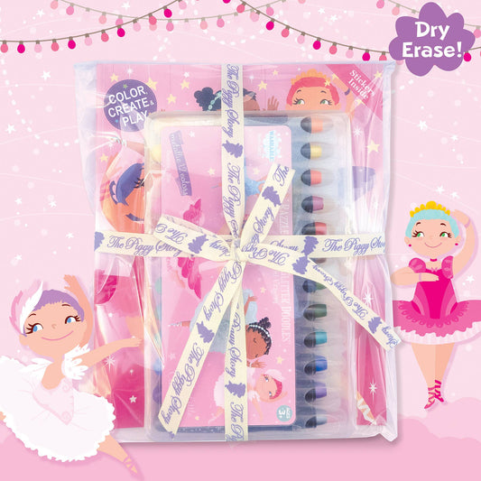 The Piggy Story - Glitter Ballerina Dry Erase Coloring Gift Set