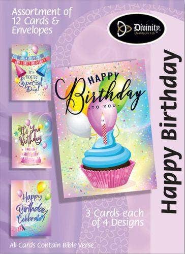 Divinity Boutique - Boxed Cards: Happy Birthday-Party Colors