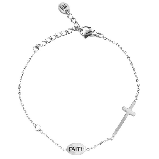 Good Works Make A Difference - Good Works Pray Cross Stainless Steel Bracelet