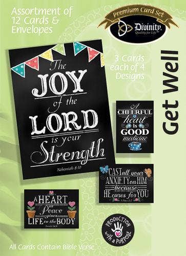 Divinity Boutique - Boxed Cards: Get Well, Chalkboard