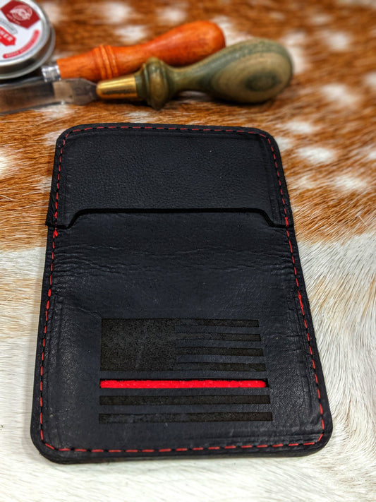 NDesigns Leather - Fireman Red Leather Wallet