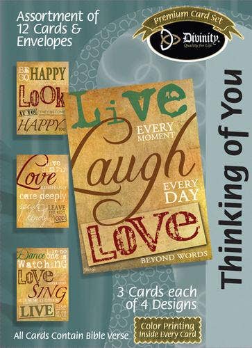 Divinity Boutique - Boxed Cards: Thinking Of You, Words On Parchment