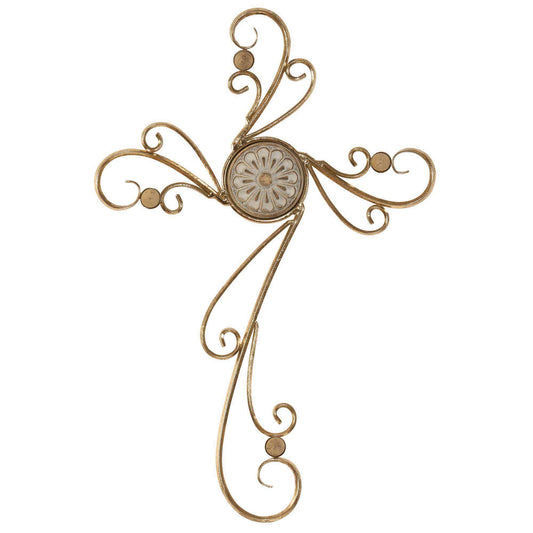 Dicksons - Metal Wall Cross Gold 14 X 21