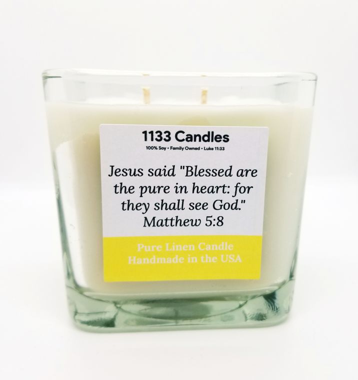 Pure Linen Candle | Fresh Scent | Home Fragrance | Christian Gift | 100% Soy | Made in the USA