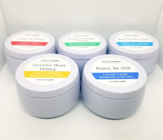 Spring Soy Candle Tins | Christian Gift | Inspirational Gift